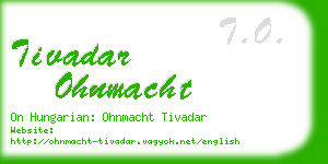 tivadar ohnmacht business card